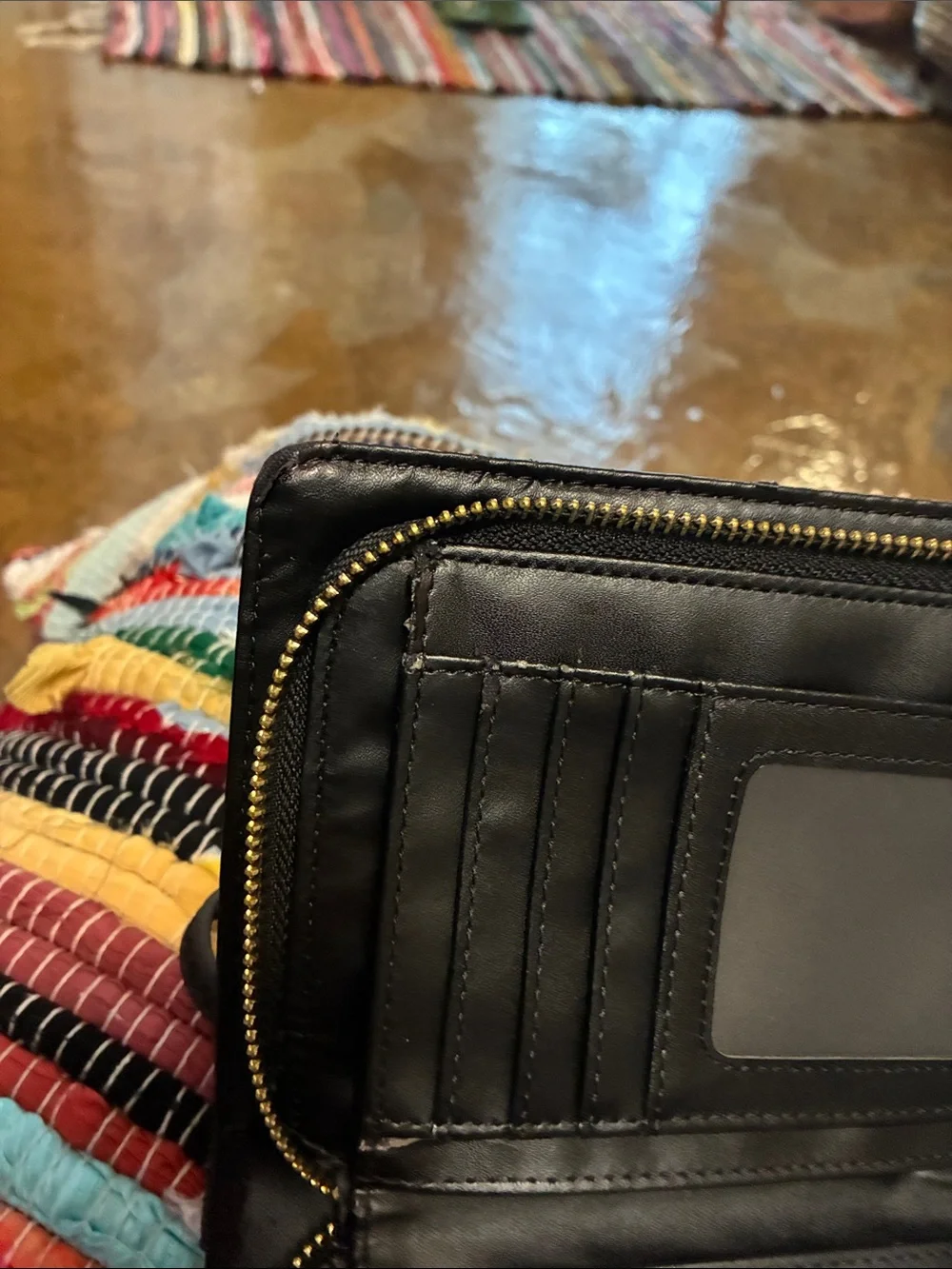 Compact Black Woven-Accent Crossbody Bag for Women